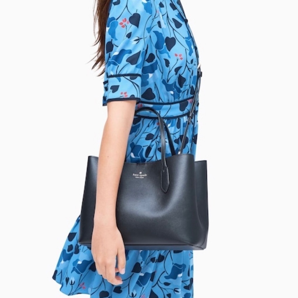 MAKE OFFER Kate Spade Harper Triple Compartment Satchel Bag Detachable Crossbody - Picture 5 of 6